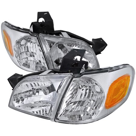 thumbnail image 2 of Epartsgogo Chrome Clear Headlights + Corner Signal Lamps For 97-05 Chevy Venture - Pair, Direct Replacement 2 of 4